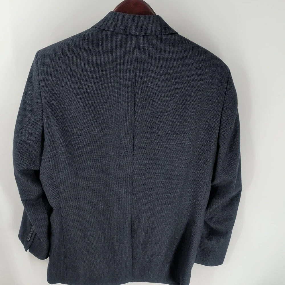 Jos. A Bank Long Sleeve Button Front Notched Lapel Blazer Blue Wool Blend 42S‎